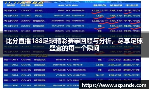 比分直播188足球精彩赛事回顾与分析，尽享足球盛宴的每一个瞬间